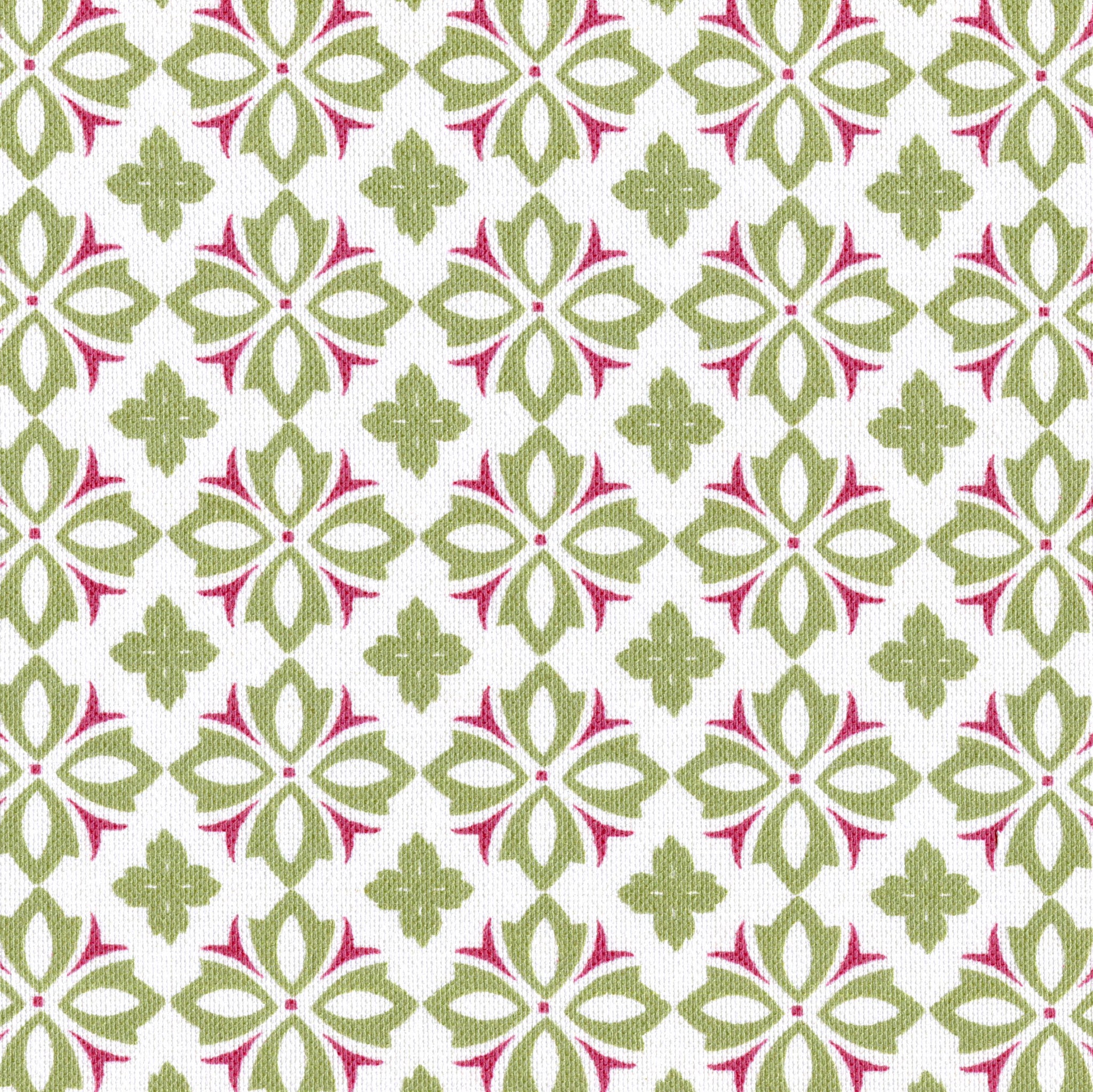Alanna Fabric - Meadow Green & Campion Red