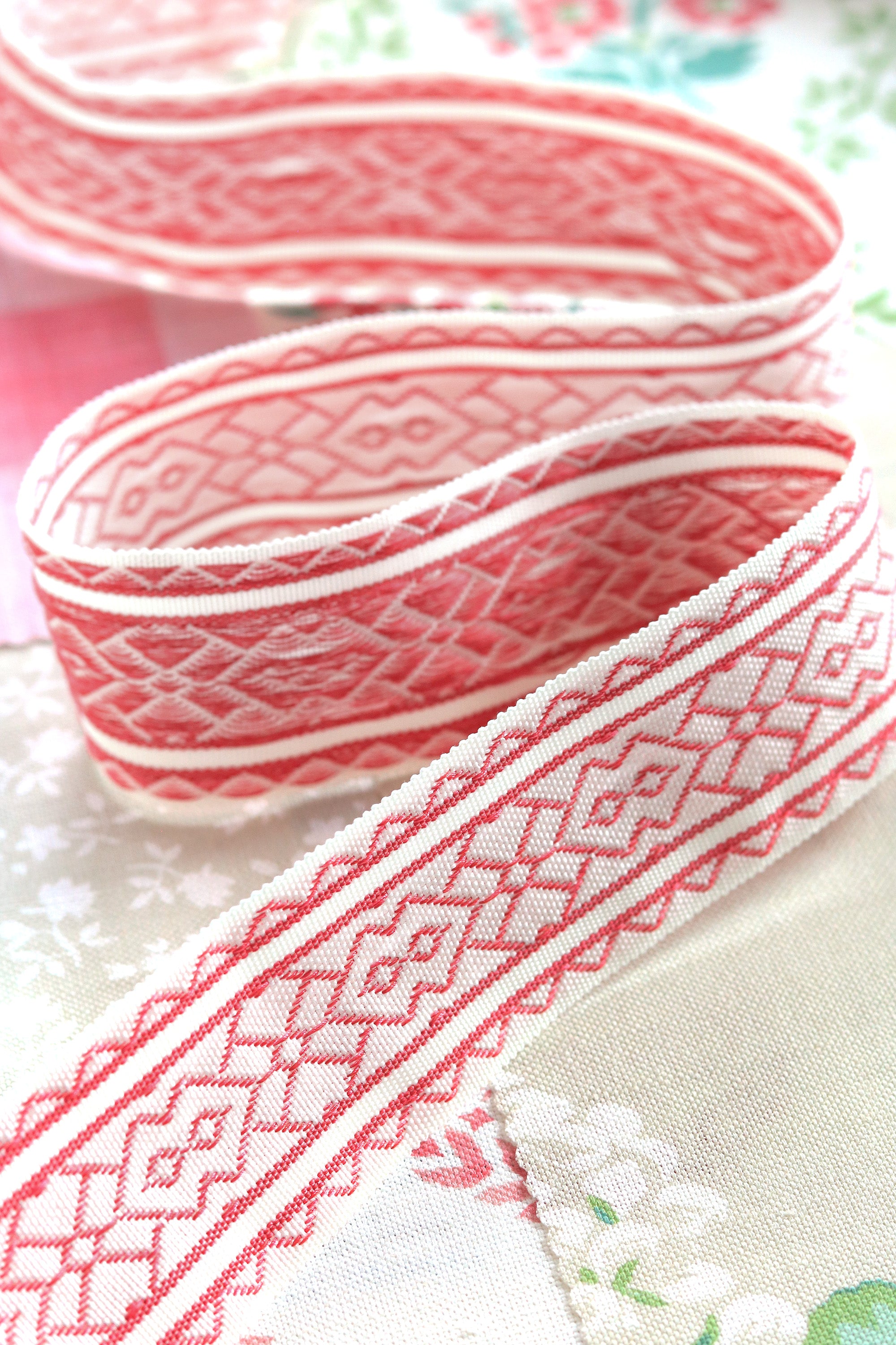 NEW Somerton Jacquard Braid - Petherton Pink