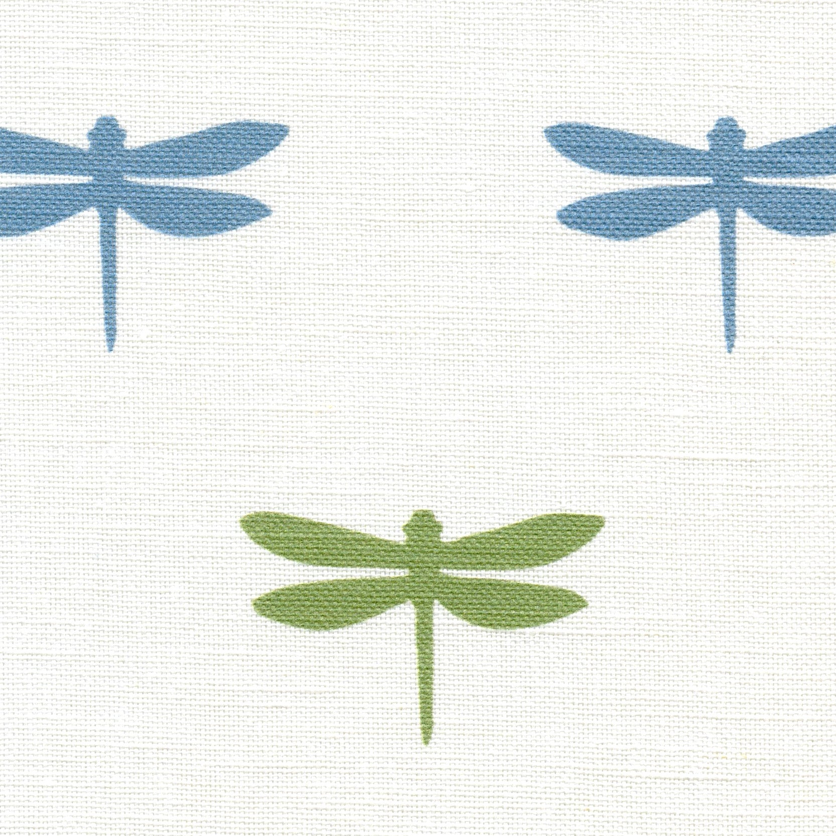 Dragonfly Linen Fabric - Damsel & Orchard Green