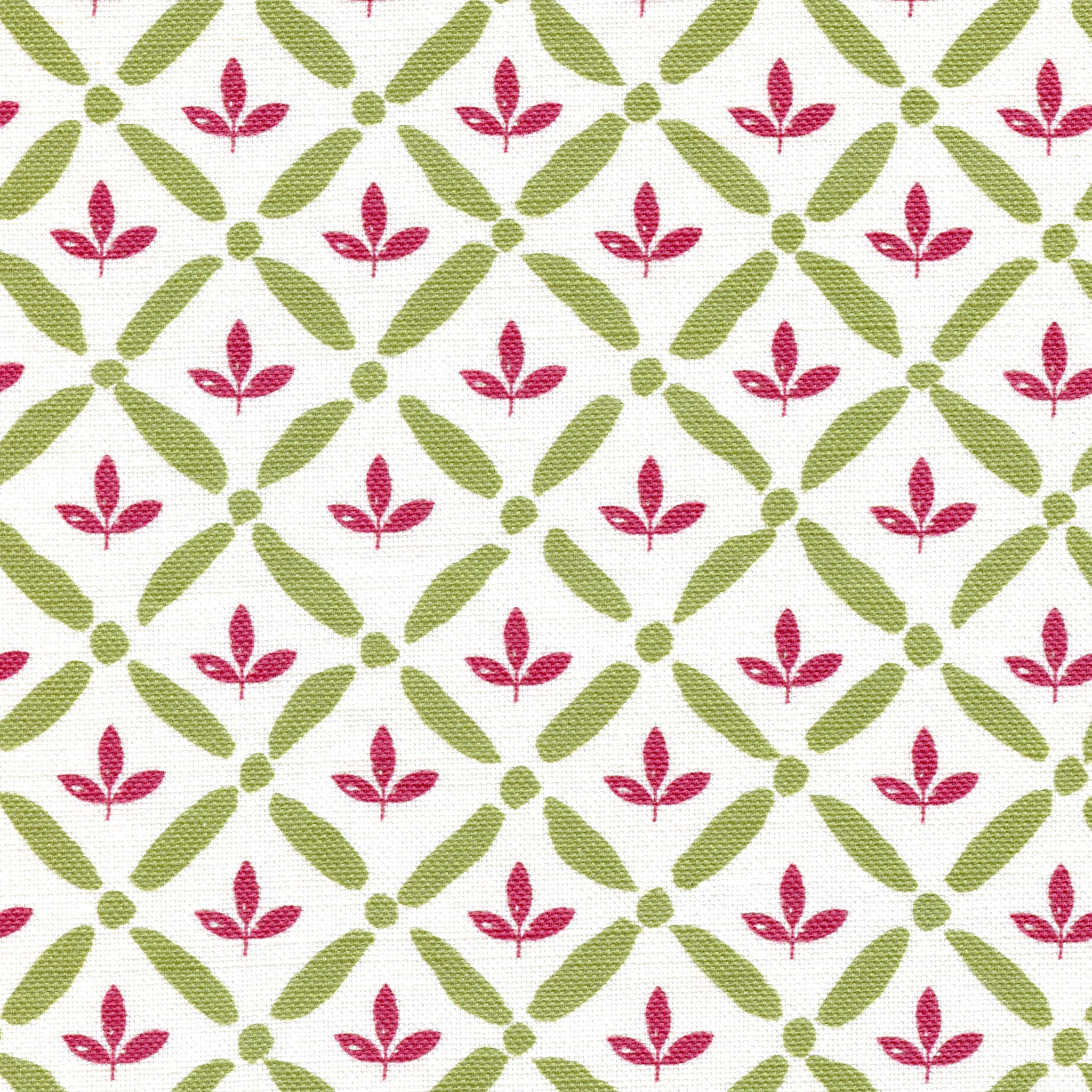 Kingston Lattice - Meadow Green & Campion Red