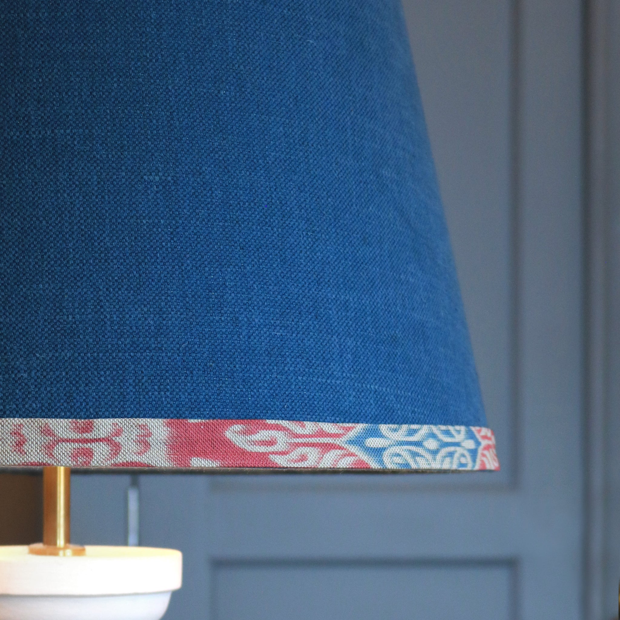 NEW Plain Laguna Teal Lampshade With Zamira Fabric Trim