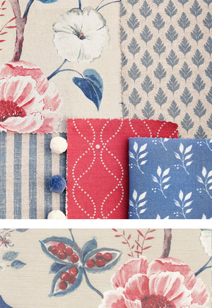 Summer Garden Moodboard - Stone, Indian Blue & Faded Red