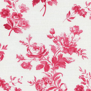 Adelaine Floral Linen Fabric - French Raspberry - Meg Morton
