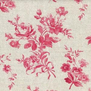 Adelaine Floral Linen Fabric - Amboise Red - Meg Morton
