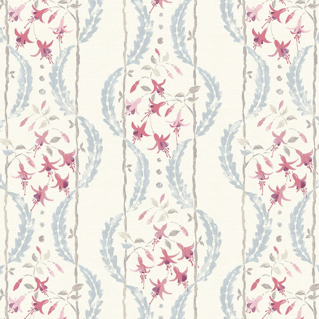 Fuchsia Trail Fabric - Smoke Blue