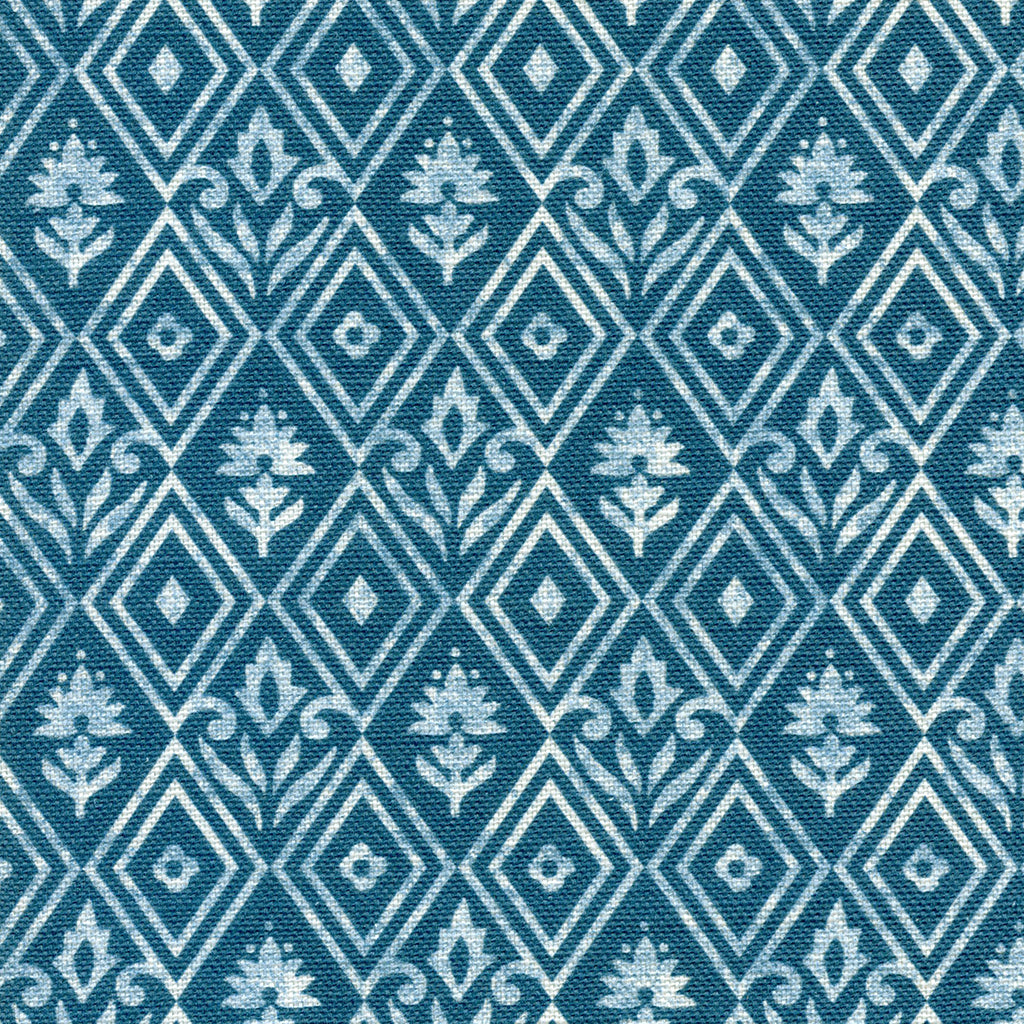 Indra Thistle Linen Fabric - Kingfisher