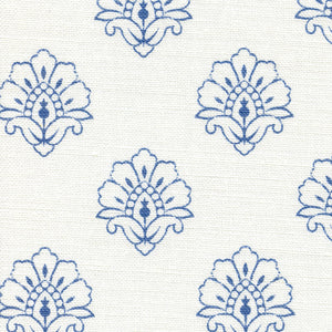 Jhansi Fabric - Indian Blue On White - Meg Morton