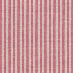 Lulworth Stripe Fabric - Faded Raspberry