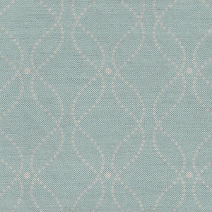 Mollie Fabric - Natural On Duck Egg