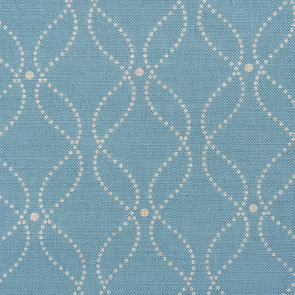Mollie Fabric - Natural On Mid Blue
