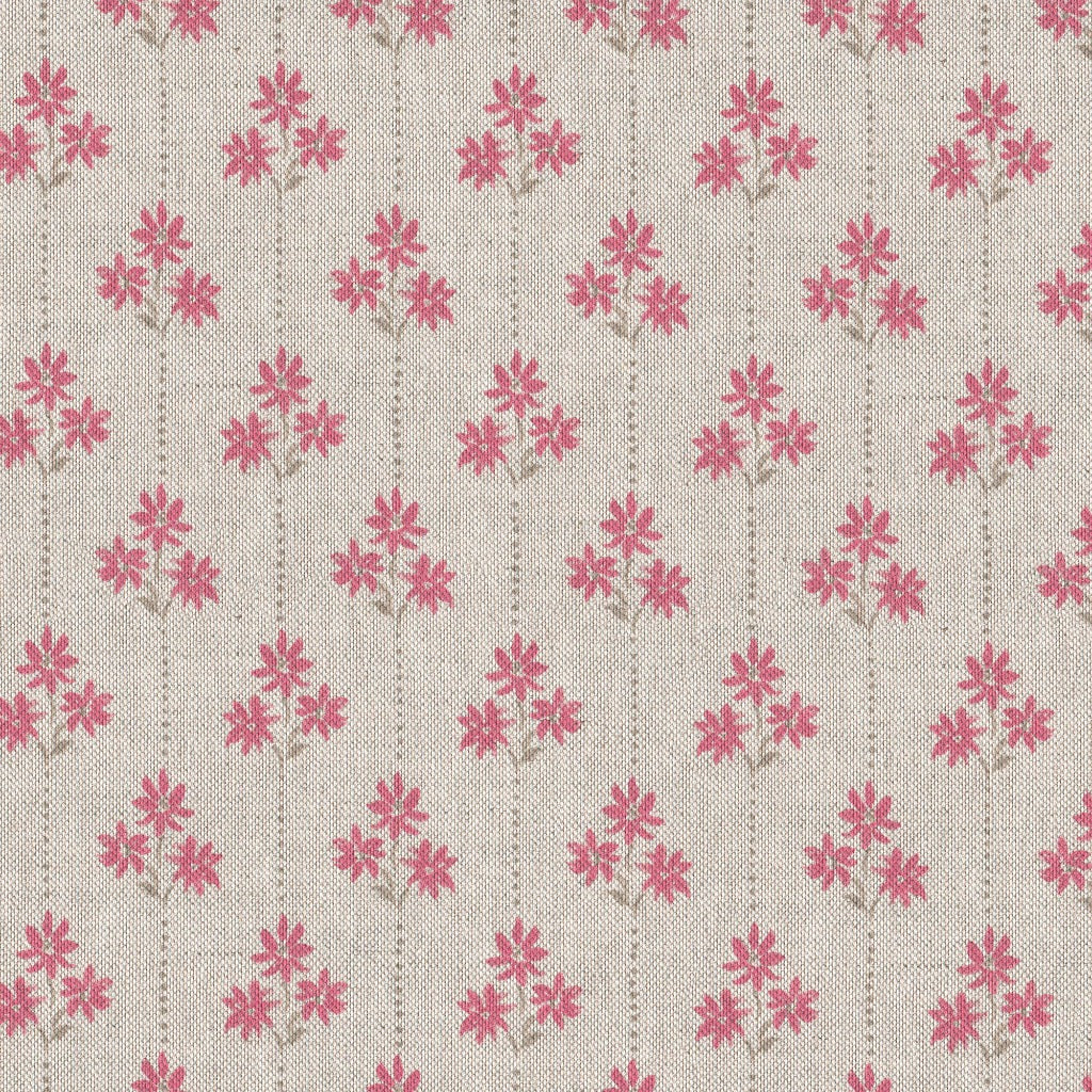 Star Cluster Fabric - Faded Raspberry On Natural