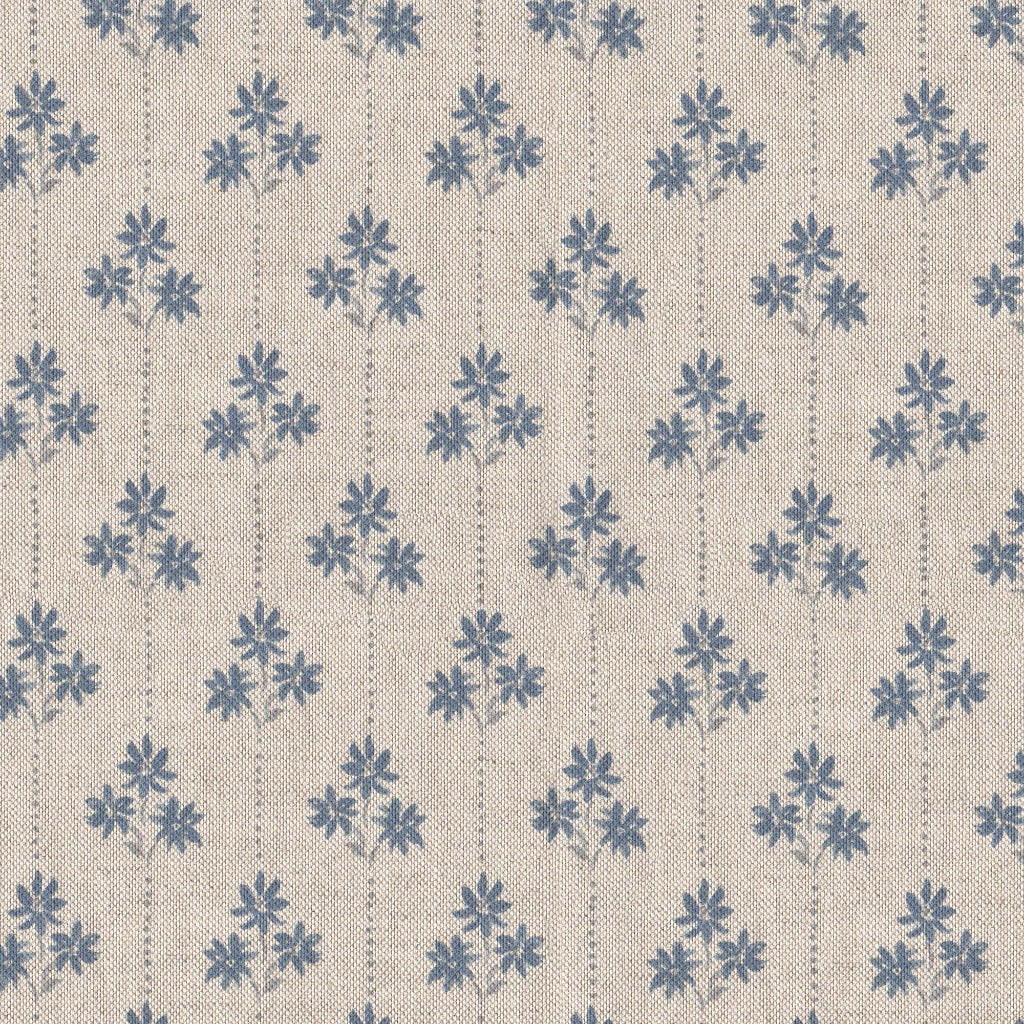 Star Cluster Fabric - Vintage Country Blue On Natural