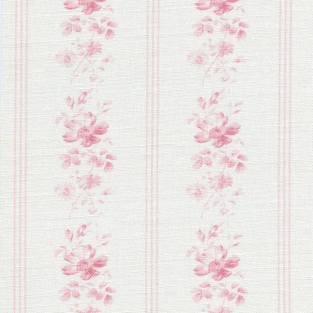 Brocante Stripe Linen Fabric - Cheverny Pink - Meg Morton