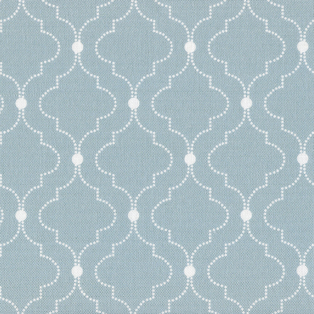 Chalbury Fabric - White On Aqua - Meg Morton