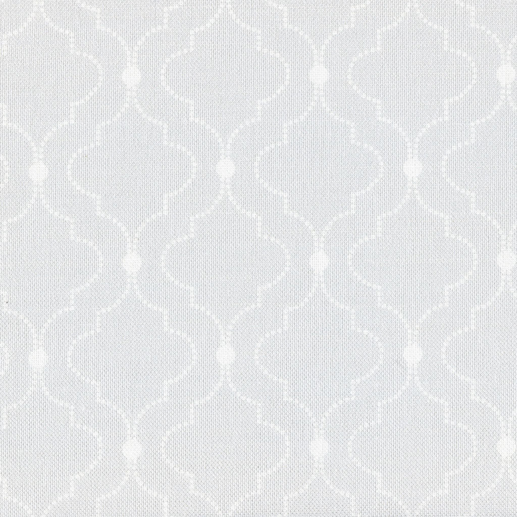Chalbury Fabric - White On Pale Grey - Meg Morton