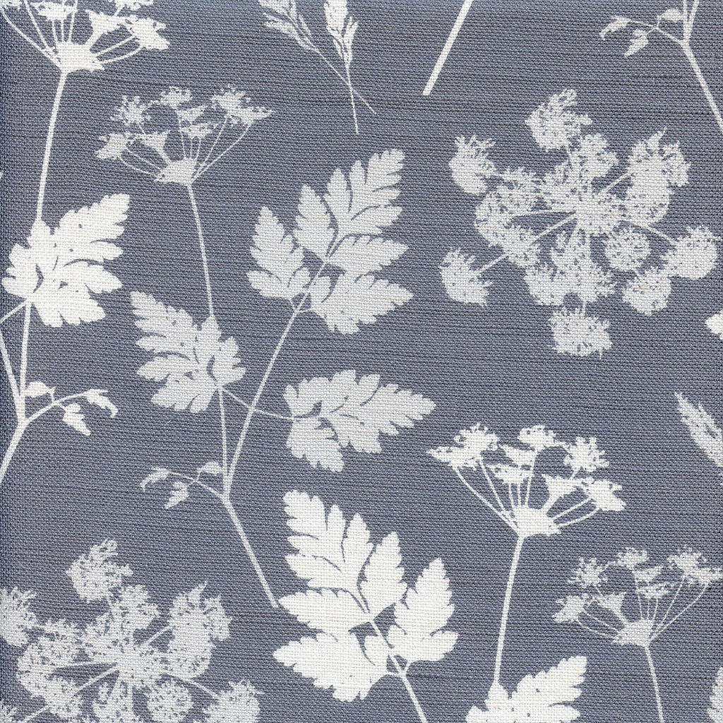 Cow Parsley Linen Fabric - Kimmeridge Grey - Meg Morton