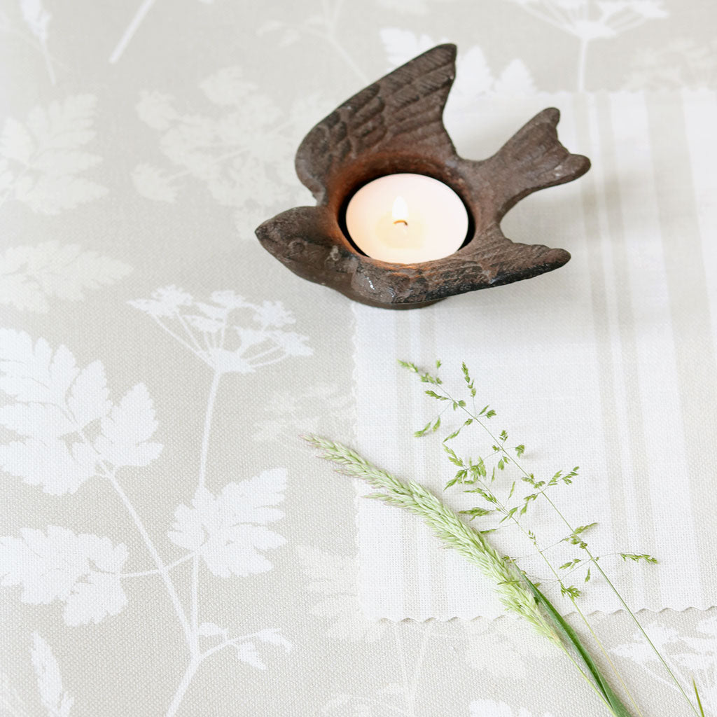 Cow Parsley Linen Fabric -Somerset Stone - Meg Morton