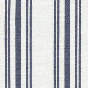 Dorset Striped Linen Fabric - Flint On White - Meg Morton