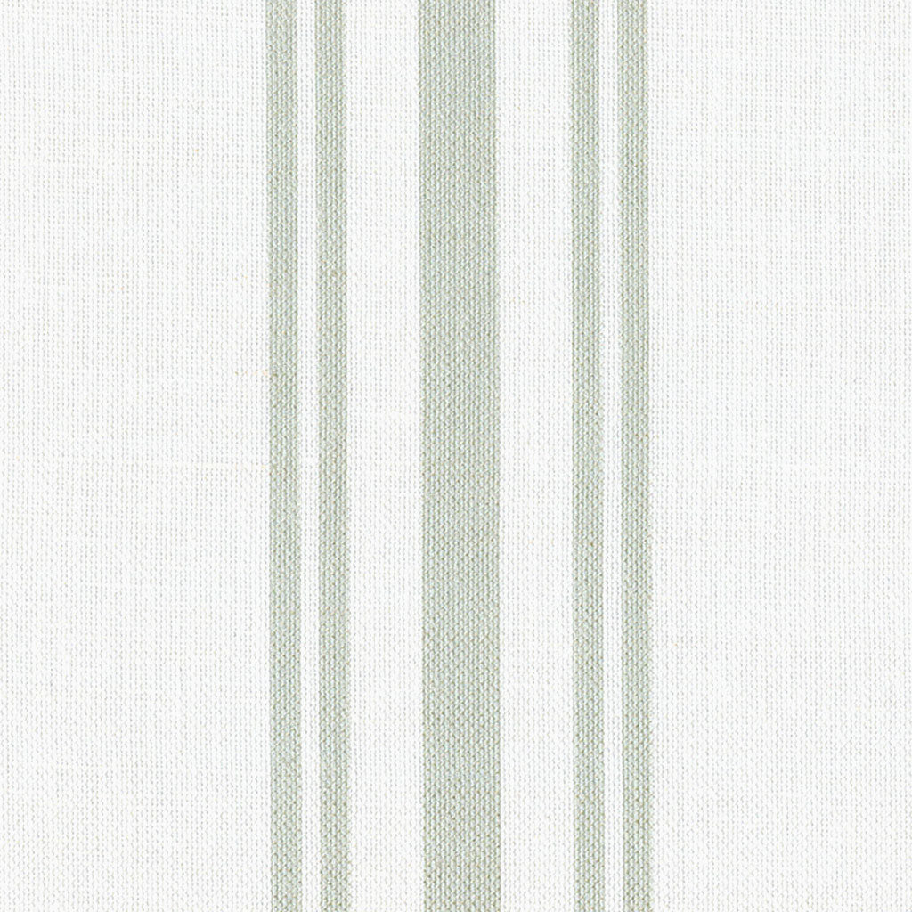 Dorset Striped Linen Fabric - Soft Moss On White - Meg Morton
