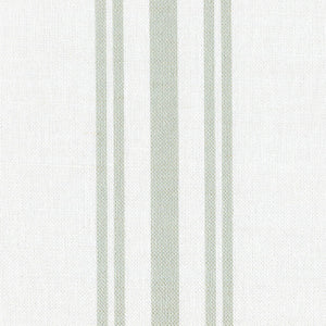 Dorset Striped Linen Fabric - Soft Moss On White - Meg Morton