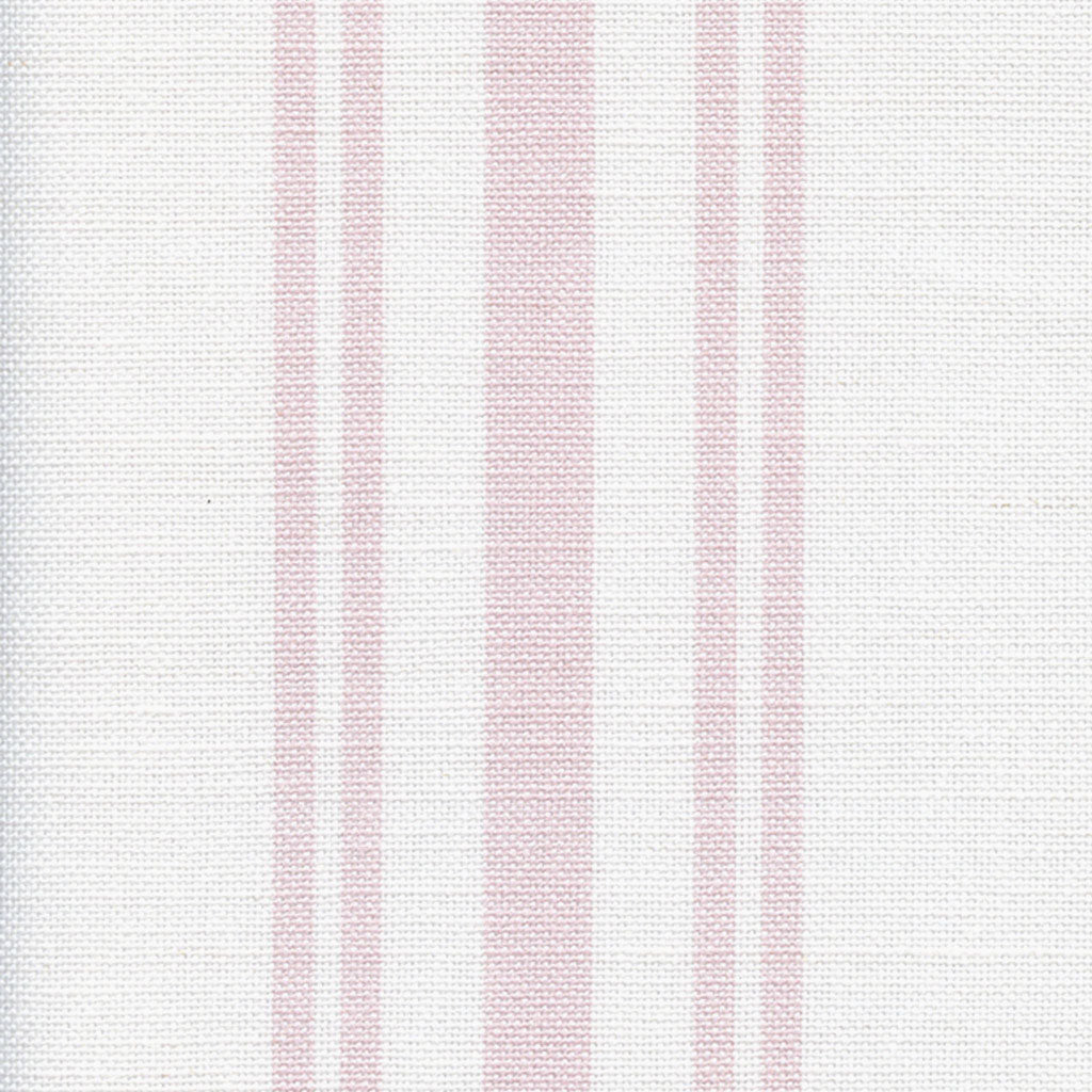 Dorset Striped Linen Fabric - Vintage Pink On White - Meg Morton