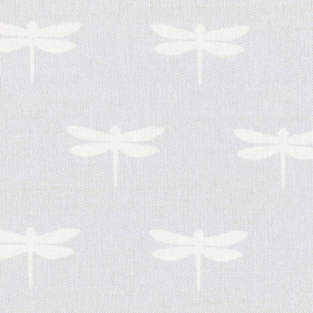 Dragonfly Linen-White On Pale Grey - Meg Morton
