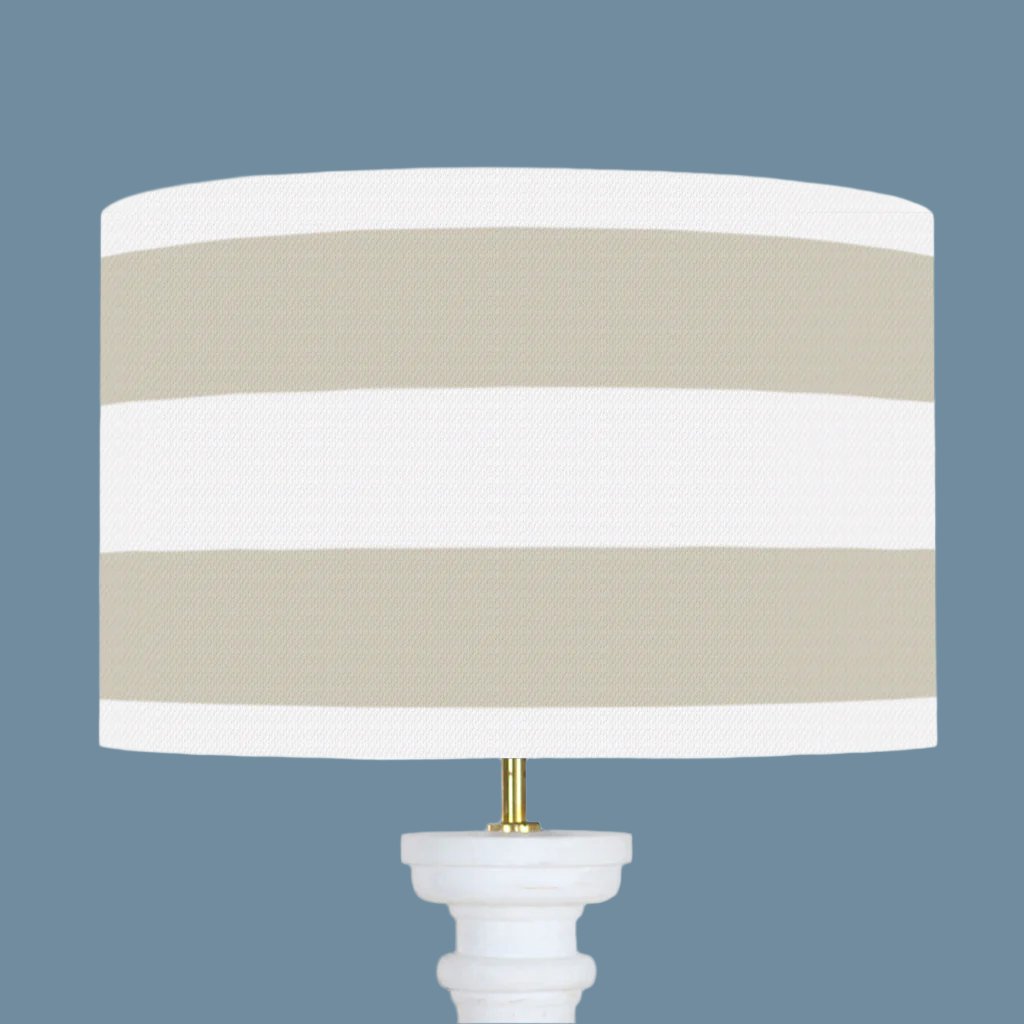 Seaspray Wide Stripe Lampshade - Drum - Meg Morton