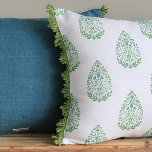 Adriana's Garden  Fan Edge Cushion - Jay & Mill Green - Ready Made