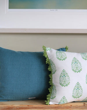 Adriana's Garden  Fan Edge Cushion - Jay & Mill Green - Ready Made
