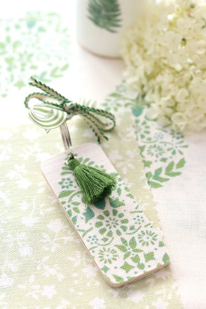 NEW Adriana's Garden Tassel Keyring - Mill Green & Jay