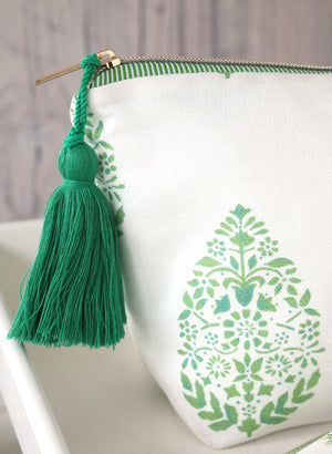 Adriana's Garden Wash Bag - Mill Green & Jay