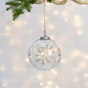 Etched Snowflake Bauble