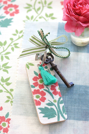 NEW Henrietta Tassel Keyring - Petherton Pink, Mill Green & Jay