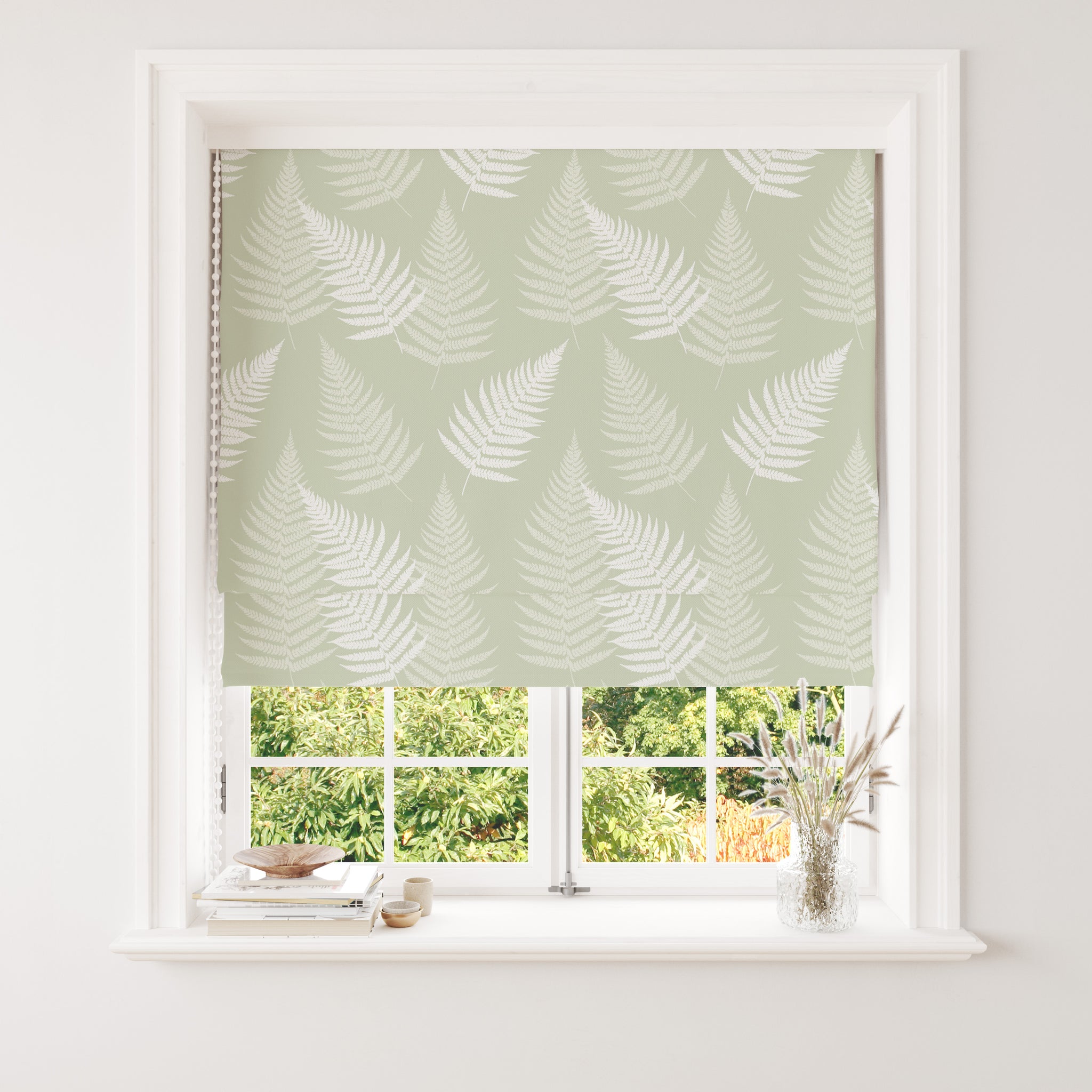 Thorncombe Fern Fabric - Soft Moss - Meg Morton