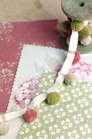 Rose, Olive & Stone Pom Pom Trim