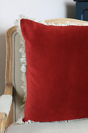 Ready Made Velvet Cushion - Rust