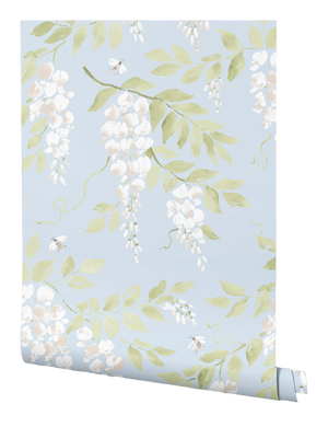 Wisteria Wallpaper - Soft Sky