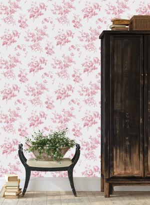 Adelaine Wallpaper- Cheverny Pink