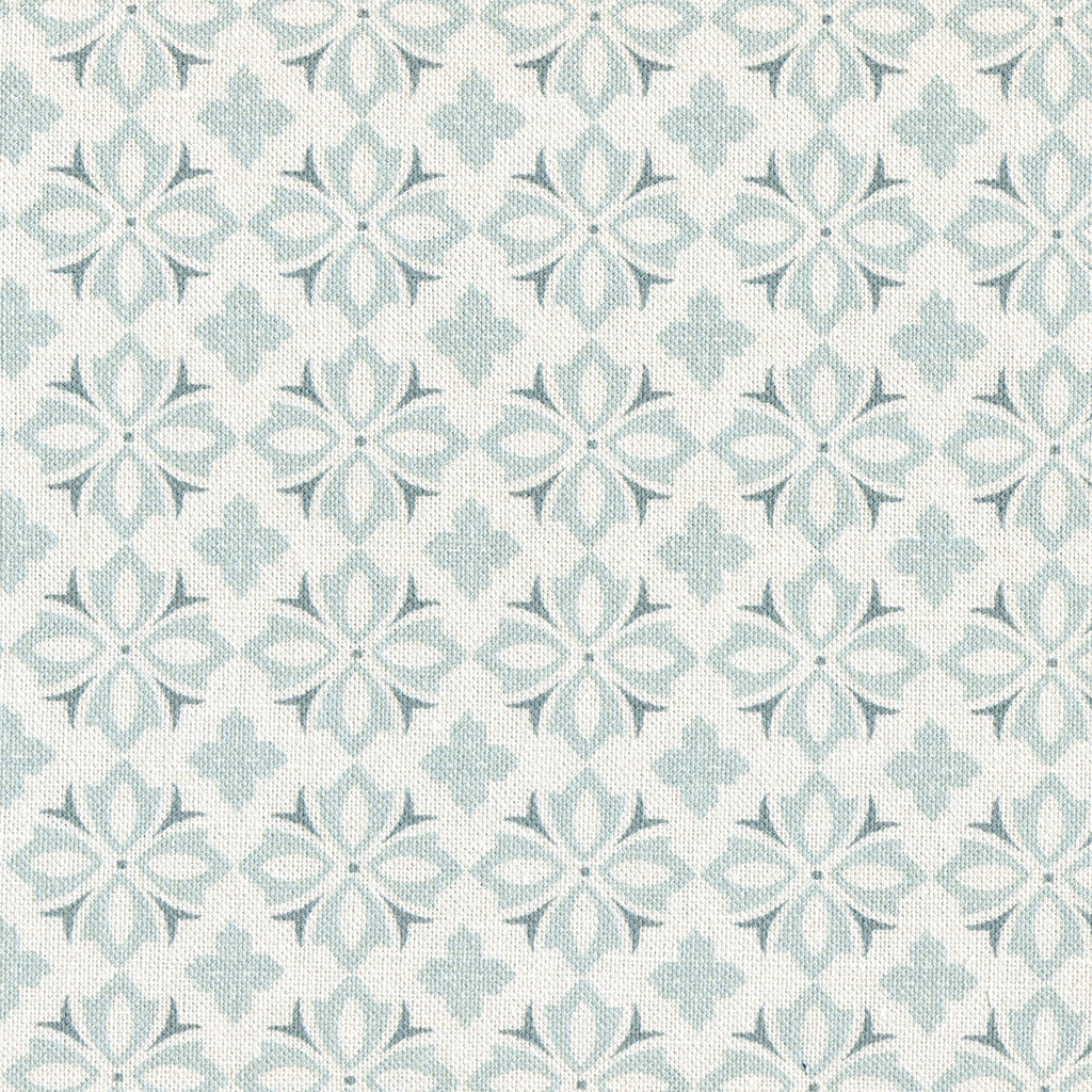 Alanna Fabric - First Light & Soft Teal On Pale Mist 1m