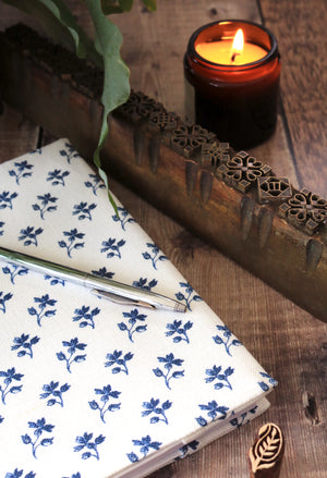 Ava Fabric Covered Notebook - Bute Blue