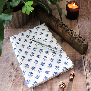 Ava Fabric Covered Notebook - Bute Blue