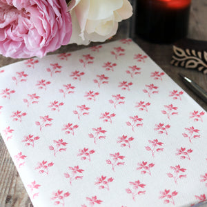 Ava Fabric Covered Notebook - Raspberry