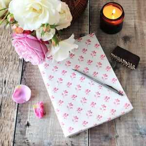 Ava Fabric Covered Notebook - Raspberry