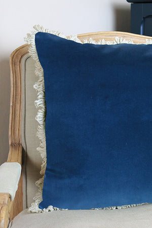 Velvet Cushion - Azure Blue
