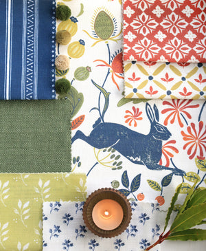 NEW Bexington Hare Moodboard - Bute Blue, Linden And Red Oak