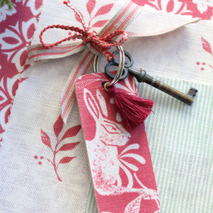 Bexington Hare Tassel Keyring - Campion Red