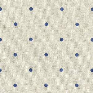 Country Dots Fabric - Durlston Blue On Pebble - Meg Morton