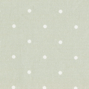 Country Dots Fabric - White On Soft Moss - Meg Morton