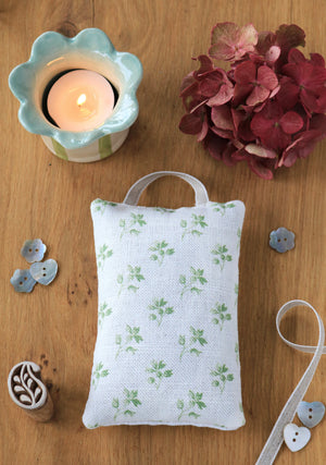 Hand Made Lavender Sachet - Hand Printed Hydrangea