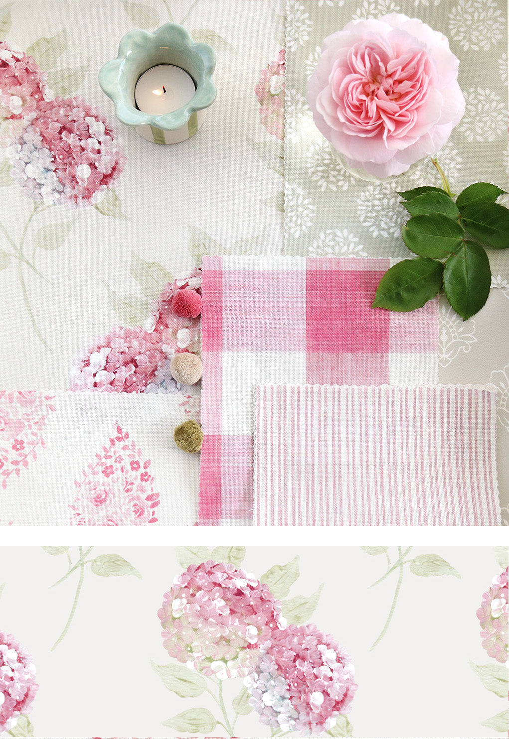 NEW Hydrangea Moodboard - Soft Moss & Petherton Pink